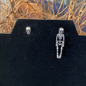 Skull Studs with removable body earrings